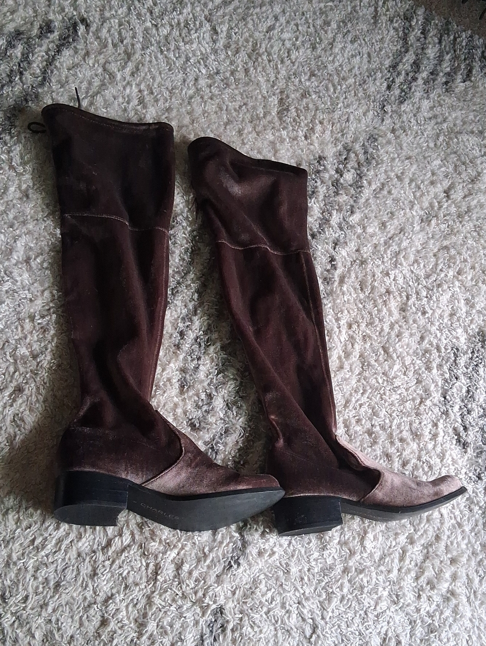 Purple Over-the-Knee Suede Boots -Womens